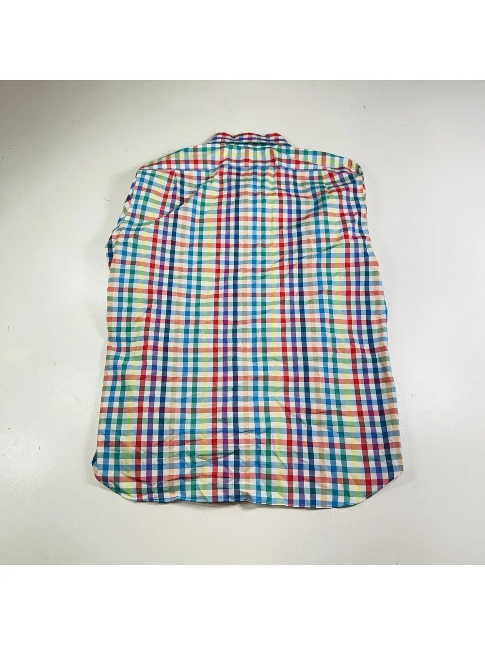 J Crew Lightweight Shirt Long Sleeve Colorful Plaid Slim Fit Men’s Size Large